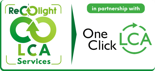 Recolight LCA service in partnership with One Click LCA logo