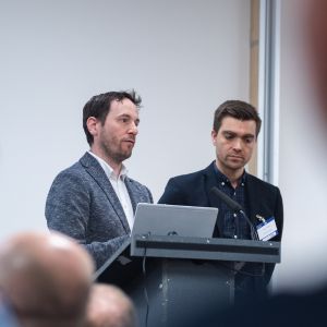 Net Zero Lighting Conference (Tim Bowes, head of lighting application, and Oliver Wallace, sustainability officer, Whitecroft Lighting