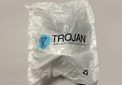 Trojan Lighting has announced that it has introduced plastic-free packaging