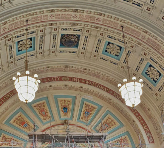 Chandeliers at Leeds Town Hall